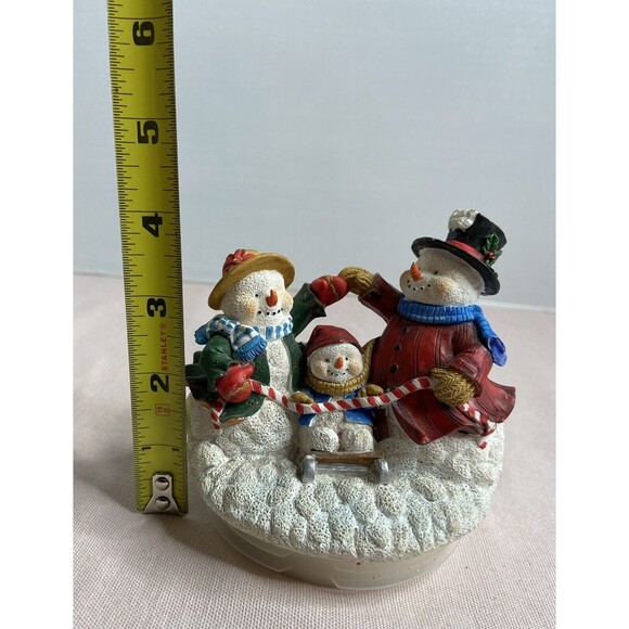 Snowman Family playing in the snow Candle Topper. So cute - Picture 4 of 8